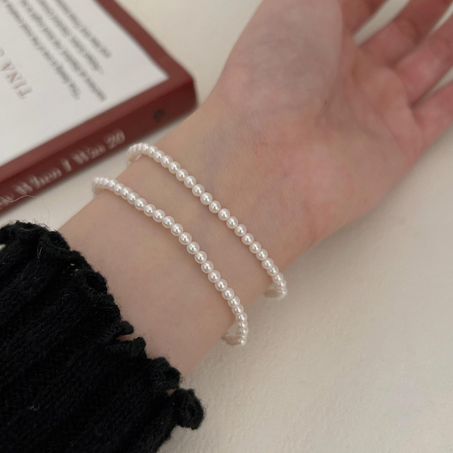 Minimalist Fresh Sweet S925 Sterling Silver Pearl Bracelet with Handmade Finish