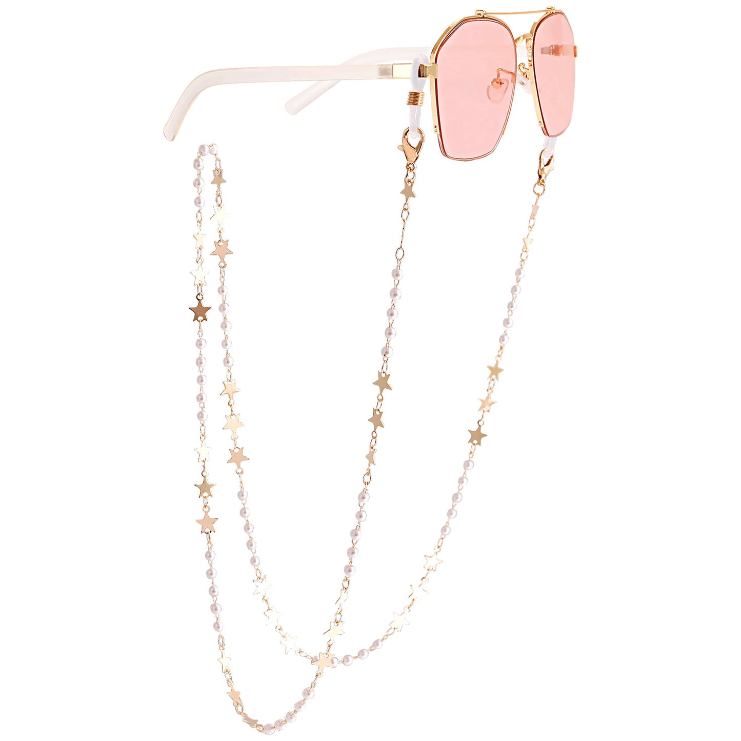 Star Round Heart Pearl Alloy Mask Chain and Eyeglass Holder