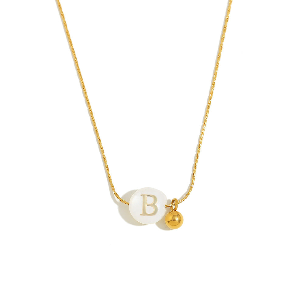 Fashionable OL Style Letter-Shaped Stainless Steel Necklace with 18K Gold Plating for Women