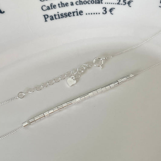 Minimalist Geometric Square Pendant Necklace for Women in 925 Sterling Silver with Clean Line Design