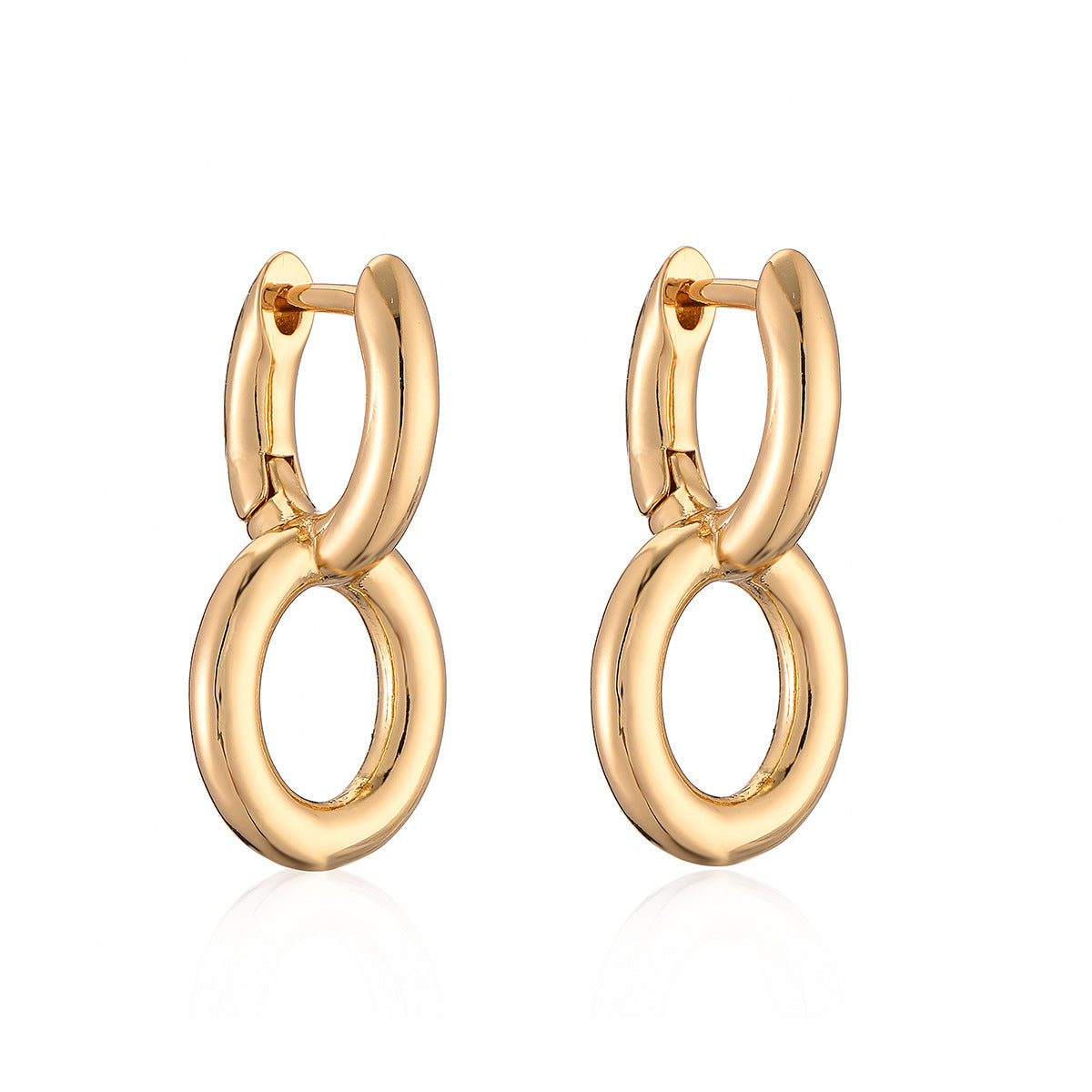 Orecchini geometrici minimalisti in rame con placcatura in oro per donna, gioielli per l'orecchio alla moda di ispirazione vintage dalla forma irregolare