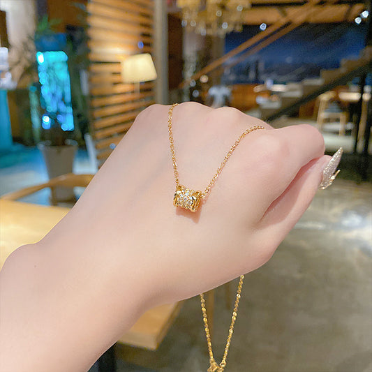 Minimalist Irregular Animal-Shaped Titanium Steel Necklace with Gold Plating for Women and Men
