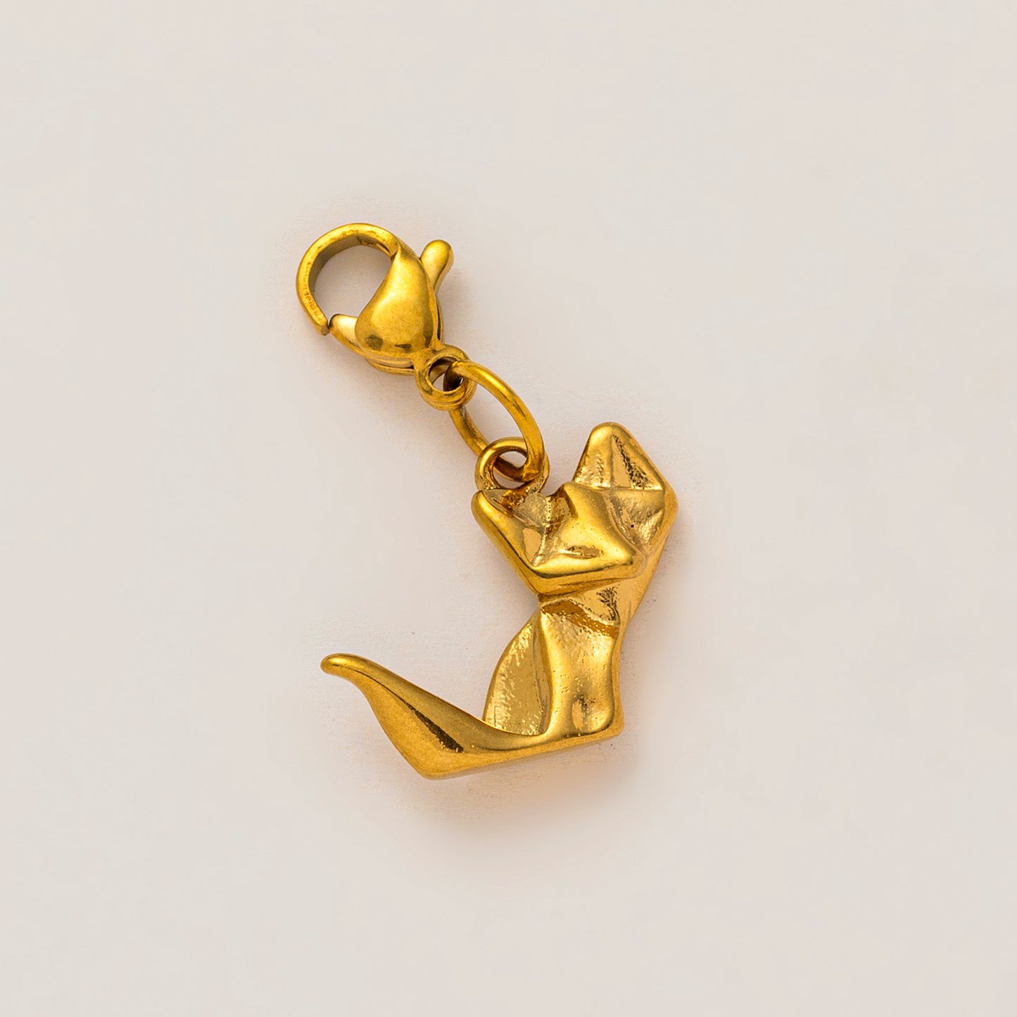 Vintage 18K Gold Plated Stainless Steel Elephant Pendant Charm Bar