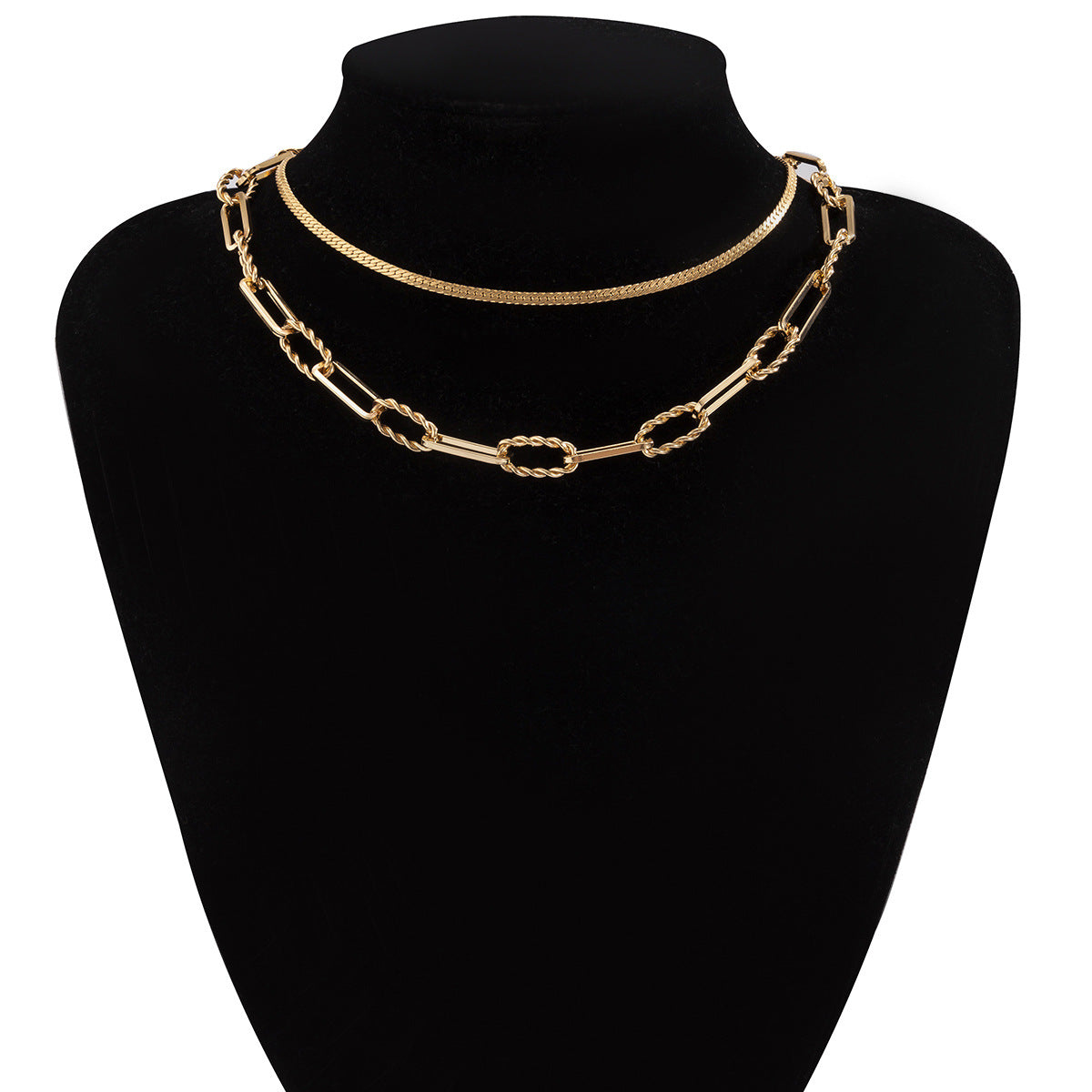 Collar Minimalista de Serpiente Hip Hop con Cruz Geométrica para Mujer