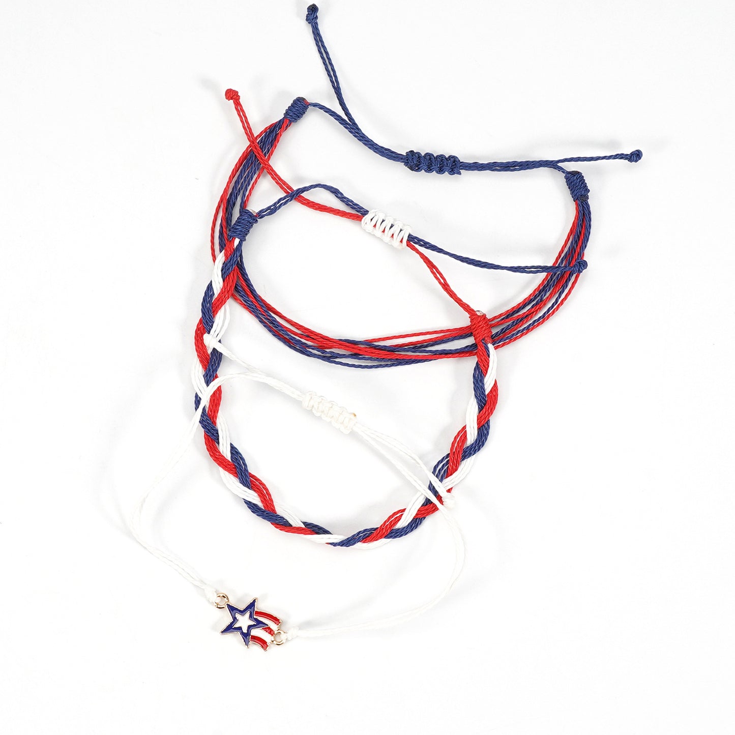 Set di bracciali rotondi a stella tessuti a mano unisex