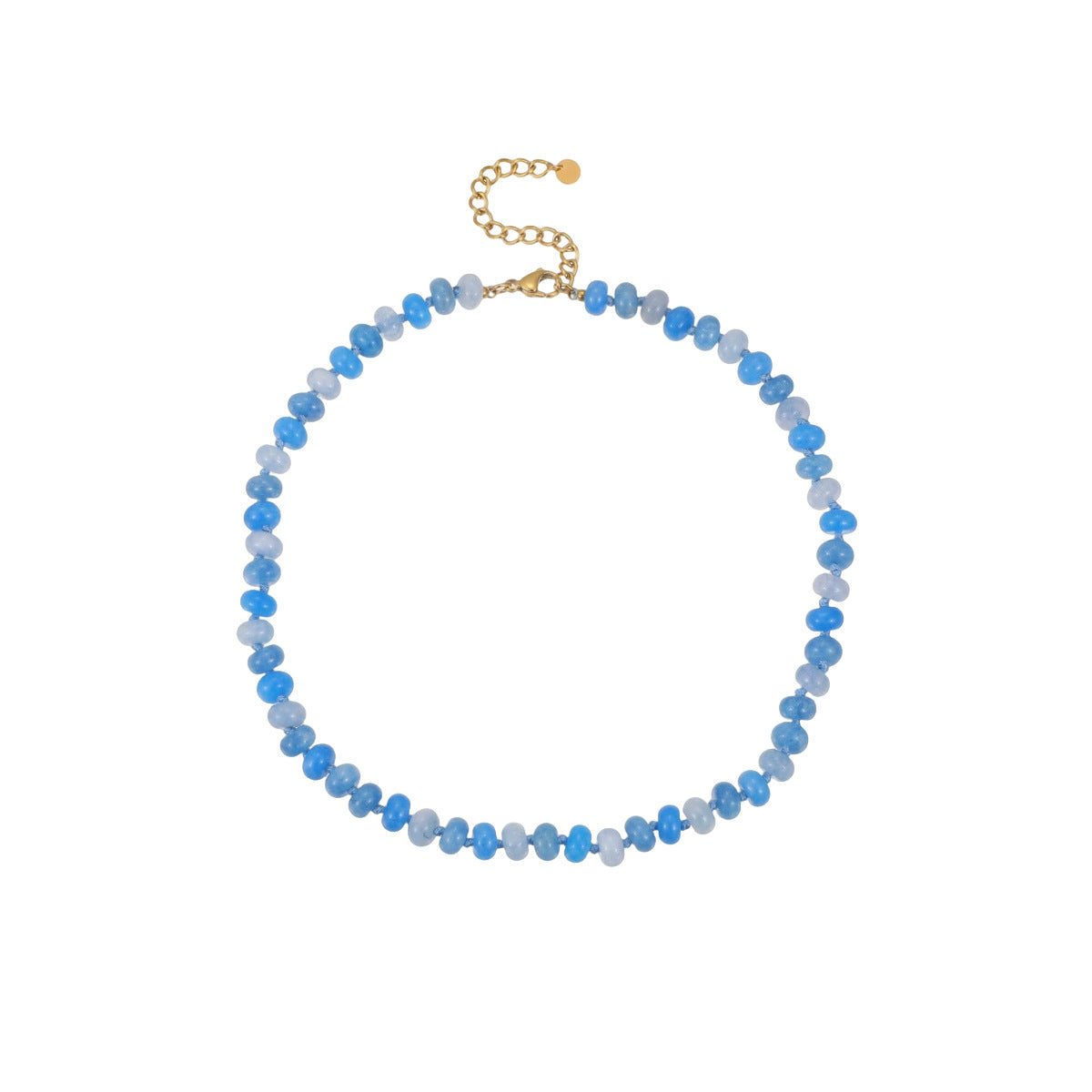 Bohemian Sweet 18K Gold Plated Geometric Stainless Steel Beaded Necklace for Women
