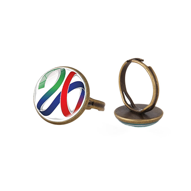 Sporty Geometric Alloy Plated Ring Unisex Fashion Jewelry