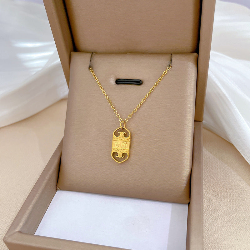Collana in acciaio al titanio geometrica minimalista per unisex con catena irregolare