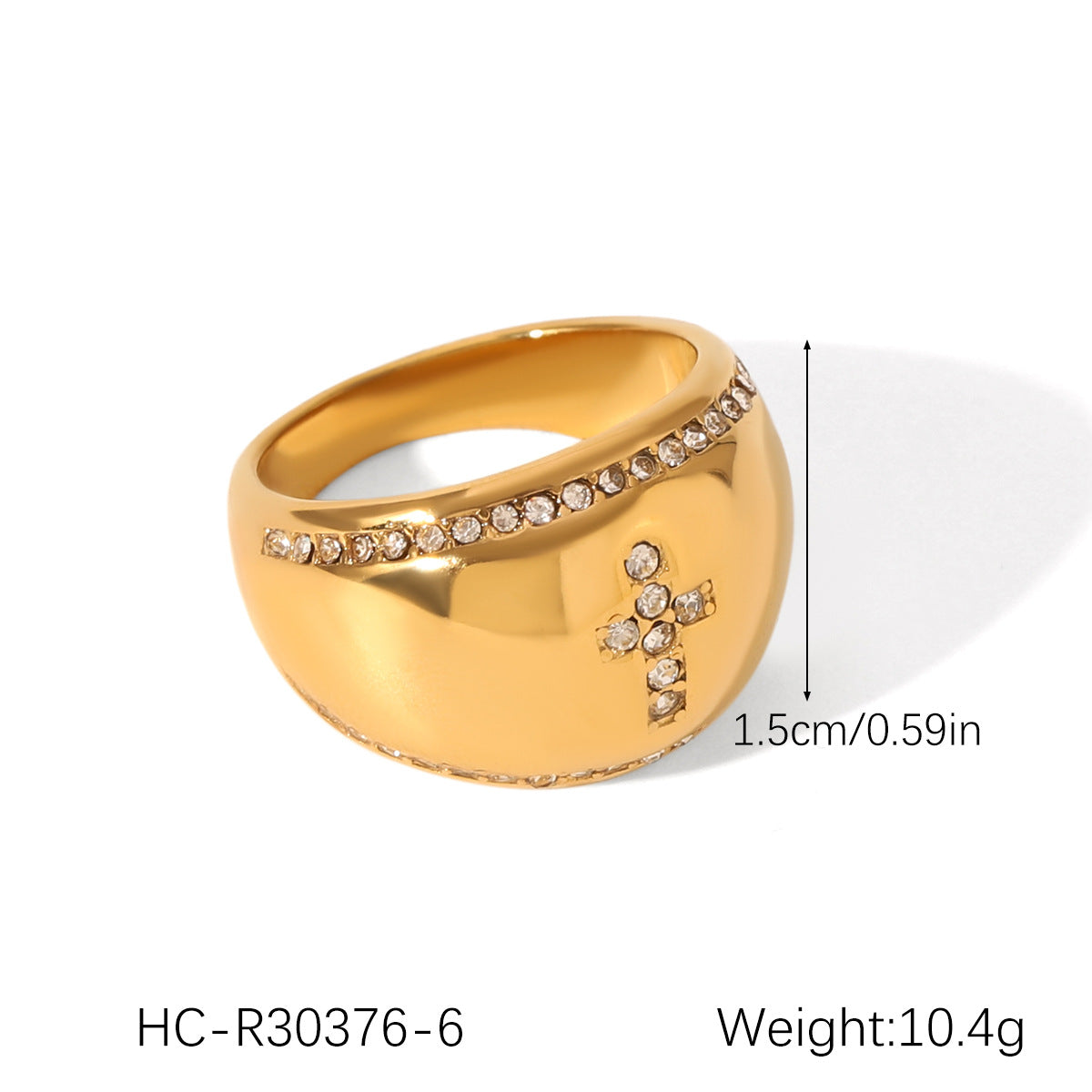 Minimalist Waterdrop-Shaped Stainless Steel Ring with Abalone Inlay for Women, Electroplated Hypoallergenic Fashion Jewelry