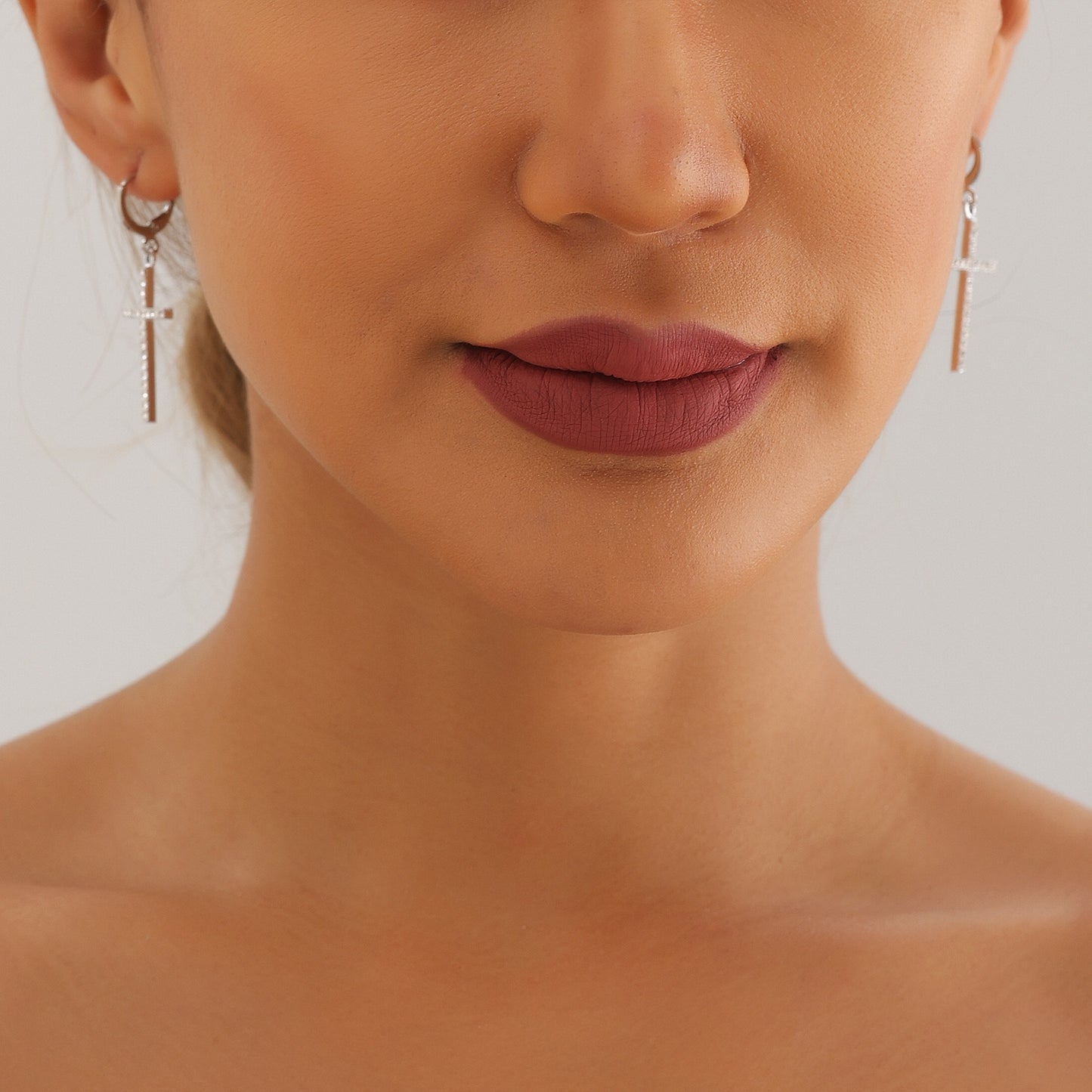 Vintage Geometric Cross Earrings for Women with Plated Metal Finish and Luxe Minimalist Appeal