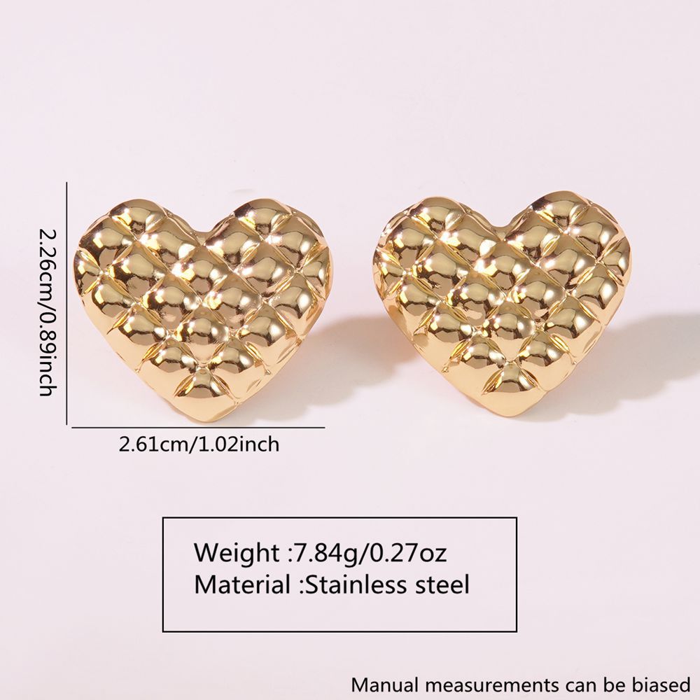 Sweet Streetwear Heart Plated Stainless Steel Earrings