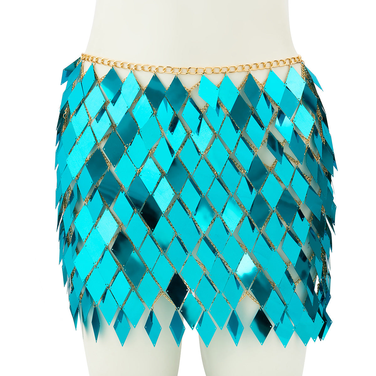 Sexy Geometric Checkered Acrylic Body Chain Bikini Waist Chain for Women Party Fashion