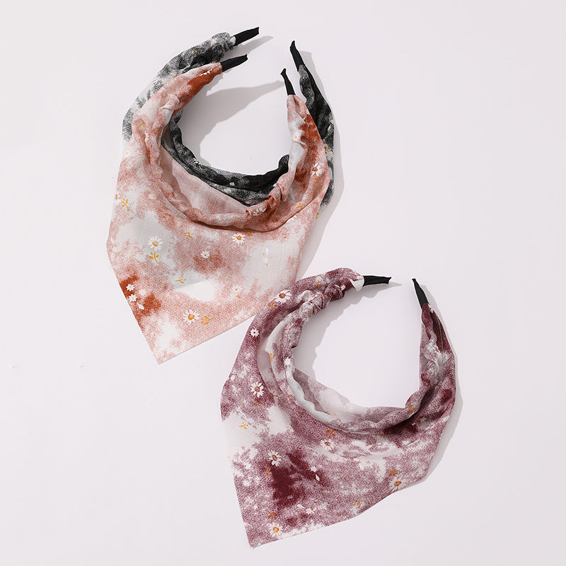 Set di Cerchietti Floreali Carini per Bambini - Cerchietto Morbido a Fascia Larga in Tessuto con Stampa Floreale Rosa, Accessori per Capelli Stile Principessa in Tre Pezzi