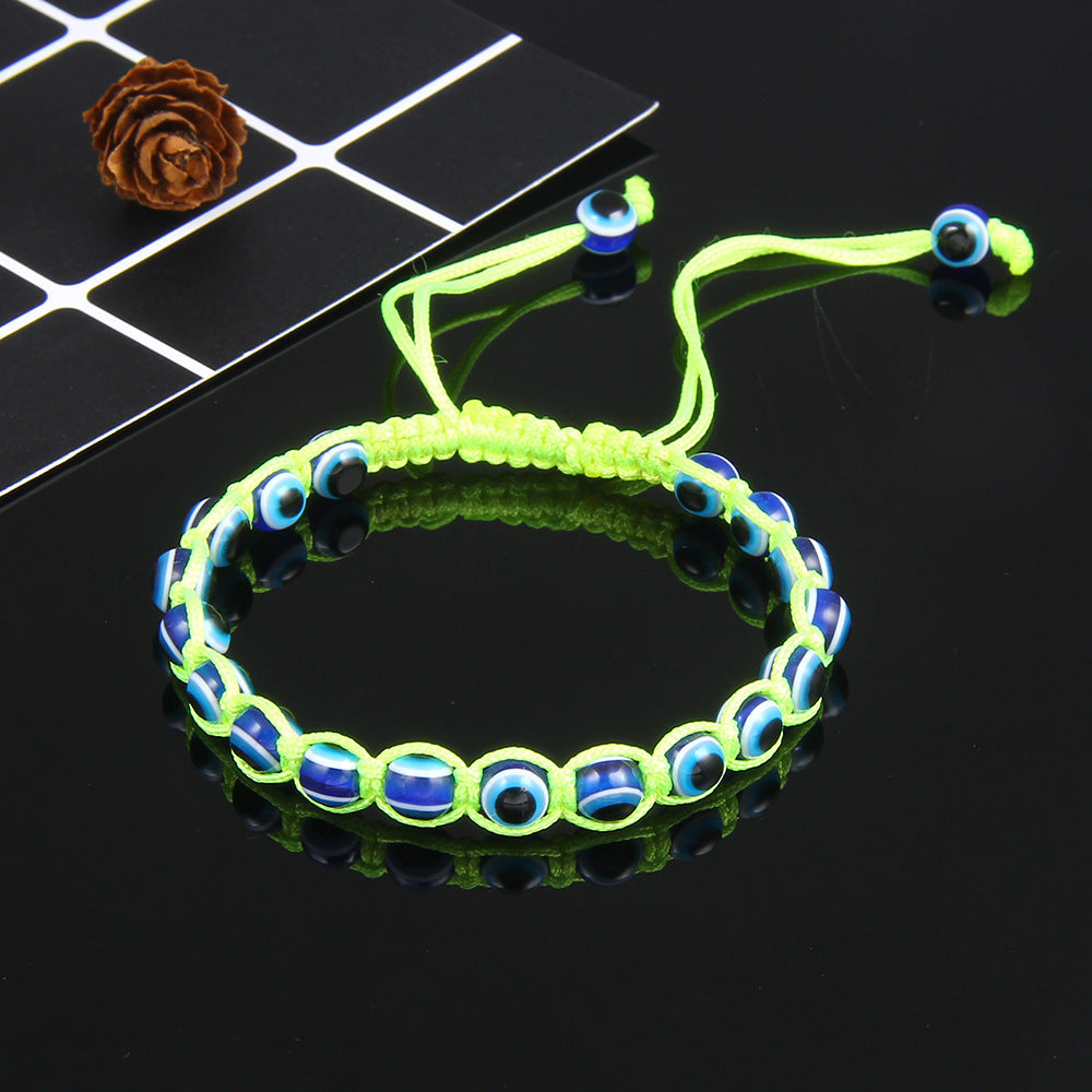 Ethnic Hand-woven Evil Eye Bracelet Unisex Colorful Cord Bangle