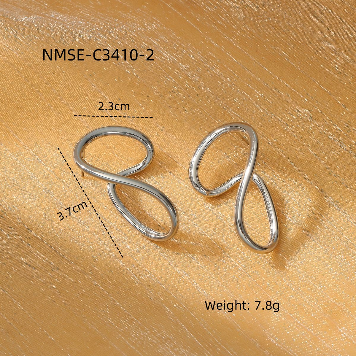Aretes de titanio con diseño geométrico circular exagerado y acabado galvanizado para mujer