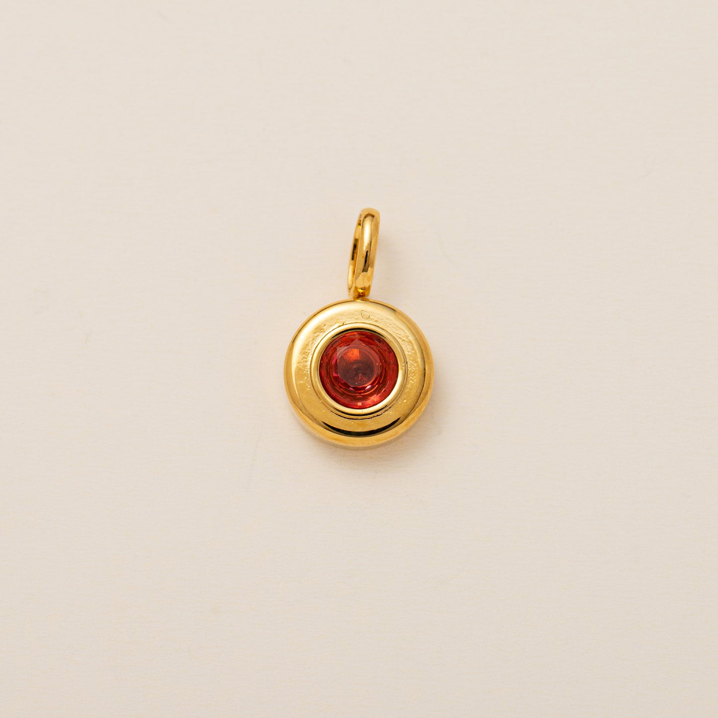 Minimalist Round Geometric Titanium Steel Pendant with Cubic Zirconia Birthstone for Women