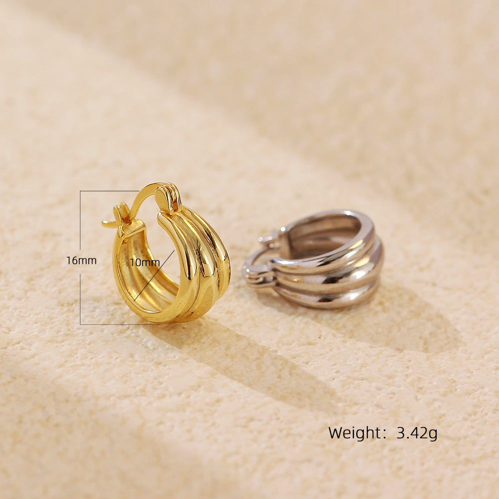 Orecchini a Cerchio da Donna in Argento Sterling S925, Minimalisti e Geometrici Lucidi