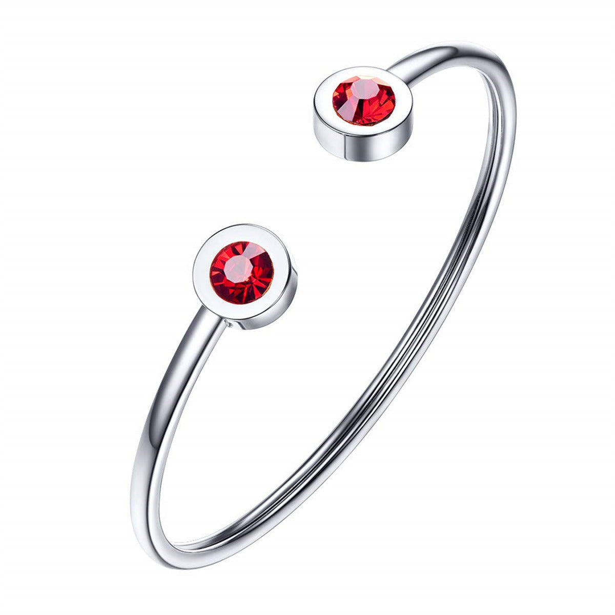 Pulsera minimalista geométrica de acero inoxidable con piedra de nacimiento de diciembre para mujer