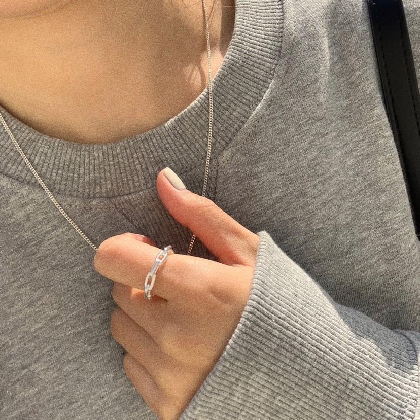 925 Sterling Silver Heart Geometric Knotted Hollow Ring for Women