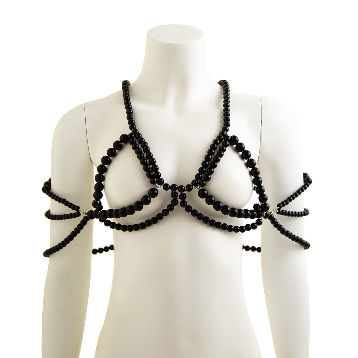 Sweet Punk Pearl Tassel Hollow Out Polished Resin Body Chain for Women