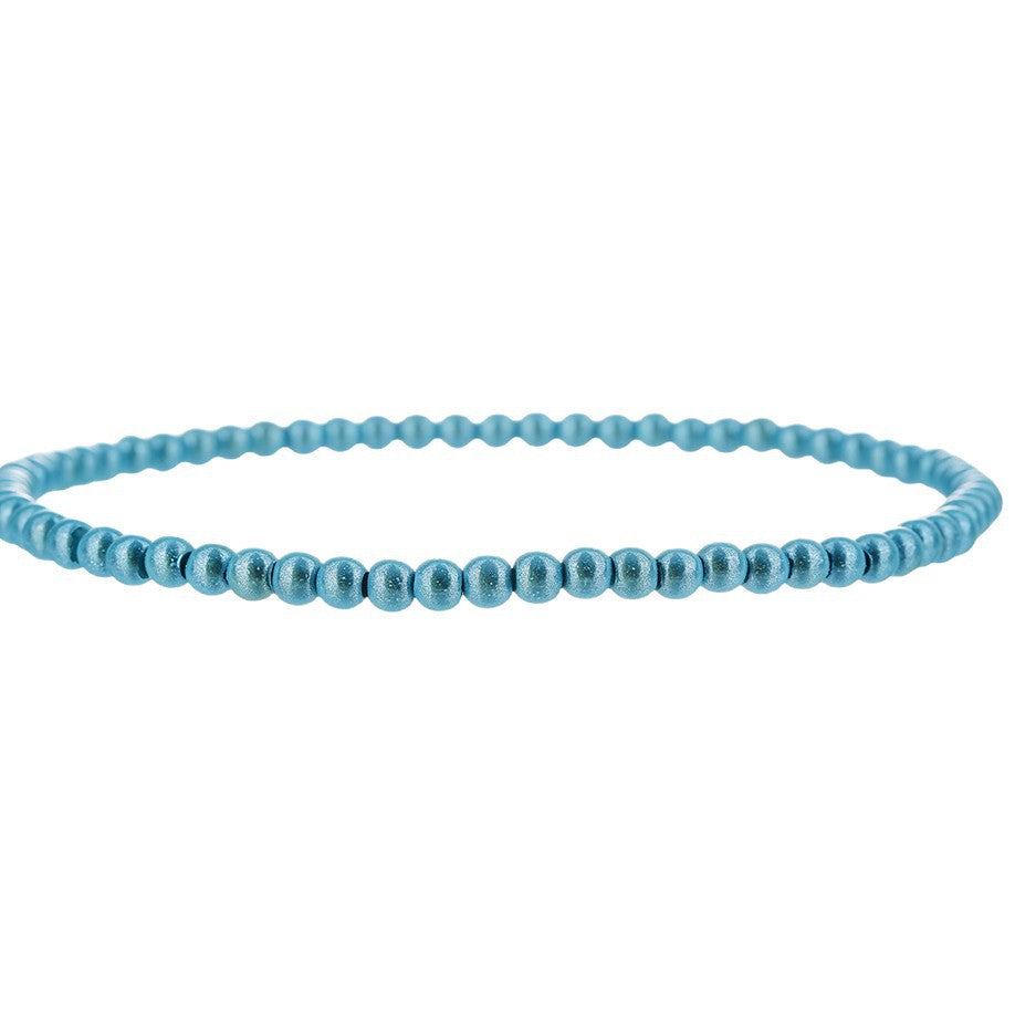 Minimalist Geometric Iridescent Beaded Anklet for Women