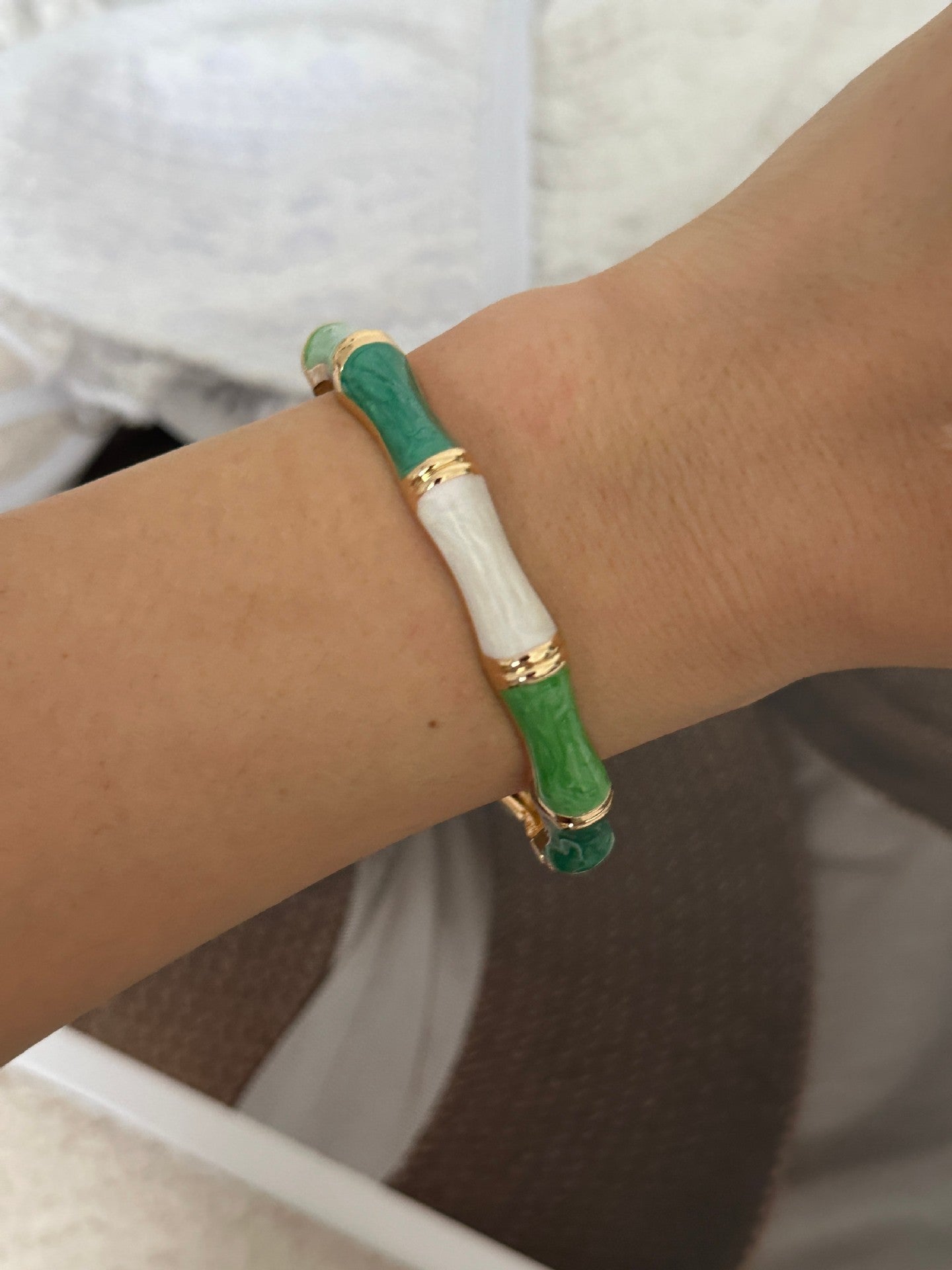 Colorful Geometric Checkered Drip Oil Plated Alloy Open Cuff Bracelet