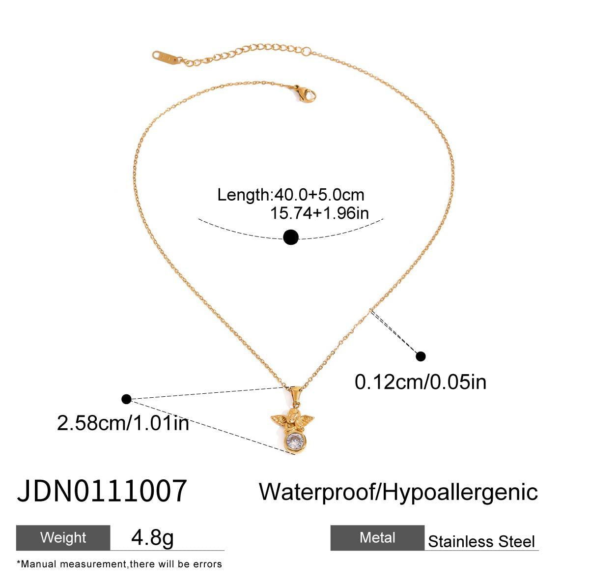 Collana con Pendente Geometrico Minimalista in Acciaio al Titanio con Finitura Placcata da Donna