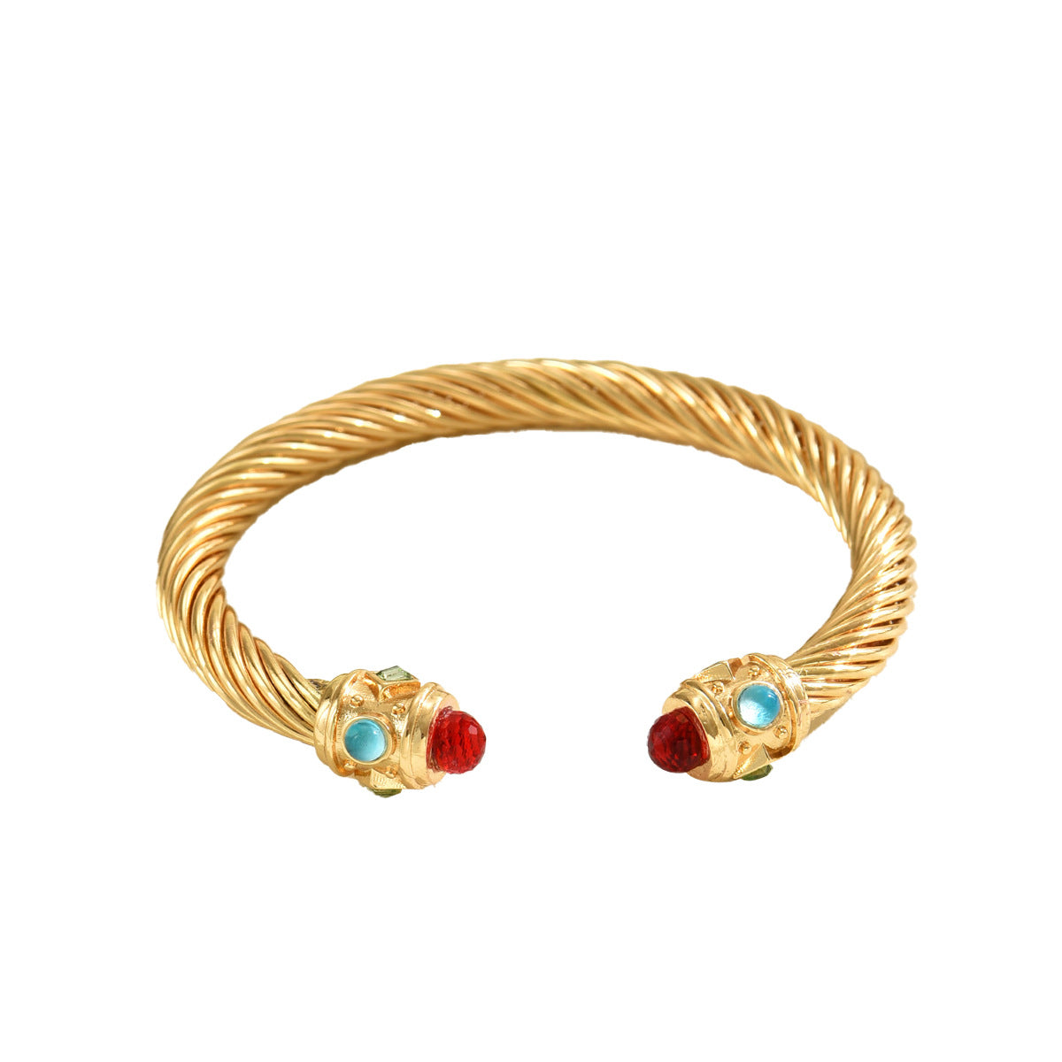 Pulsera geométrica de cobre a la moda para mujer con incrustaciones de diamantes de imitación, diseño de apertura ajustable para ir al trabajo