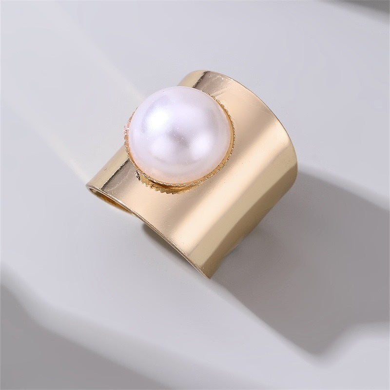 Fashion Minimalist Geometric Bow Alloy Plated Ring Set for Women