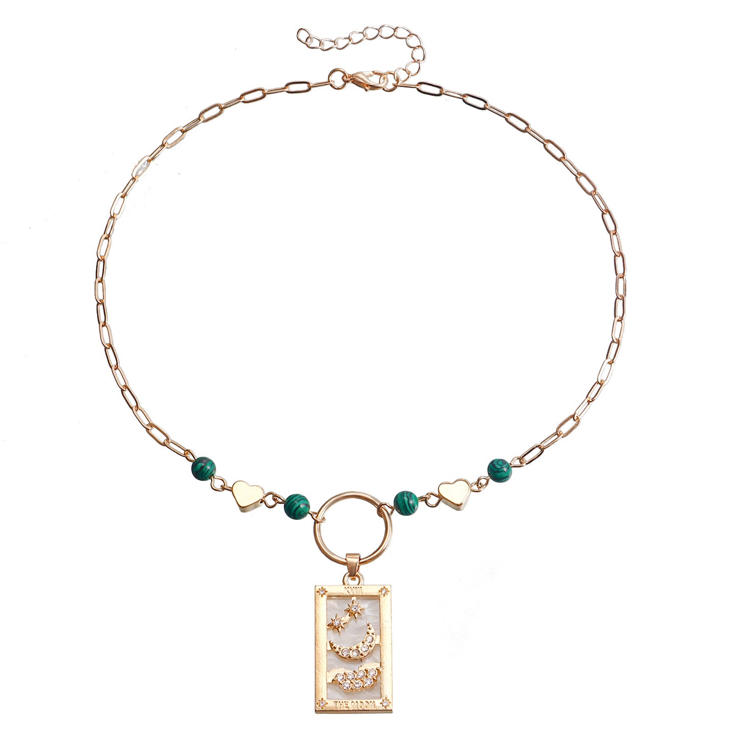 Vintage Minimalist Heart-Shaped Geometric Pendant Necklace in Alloy with Plated Finish for Women