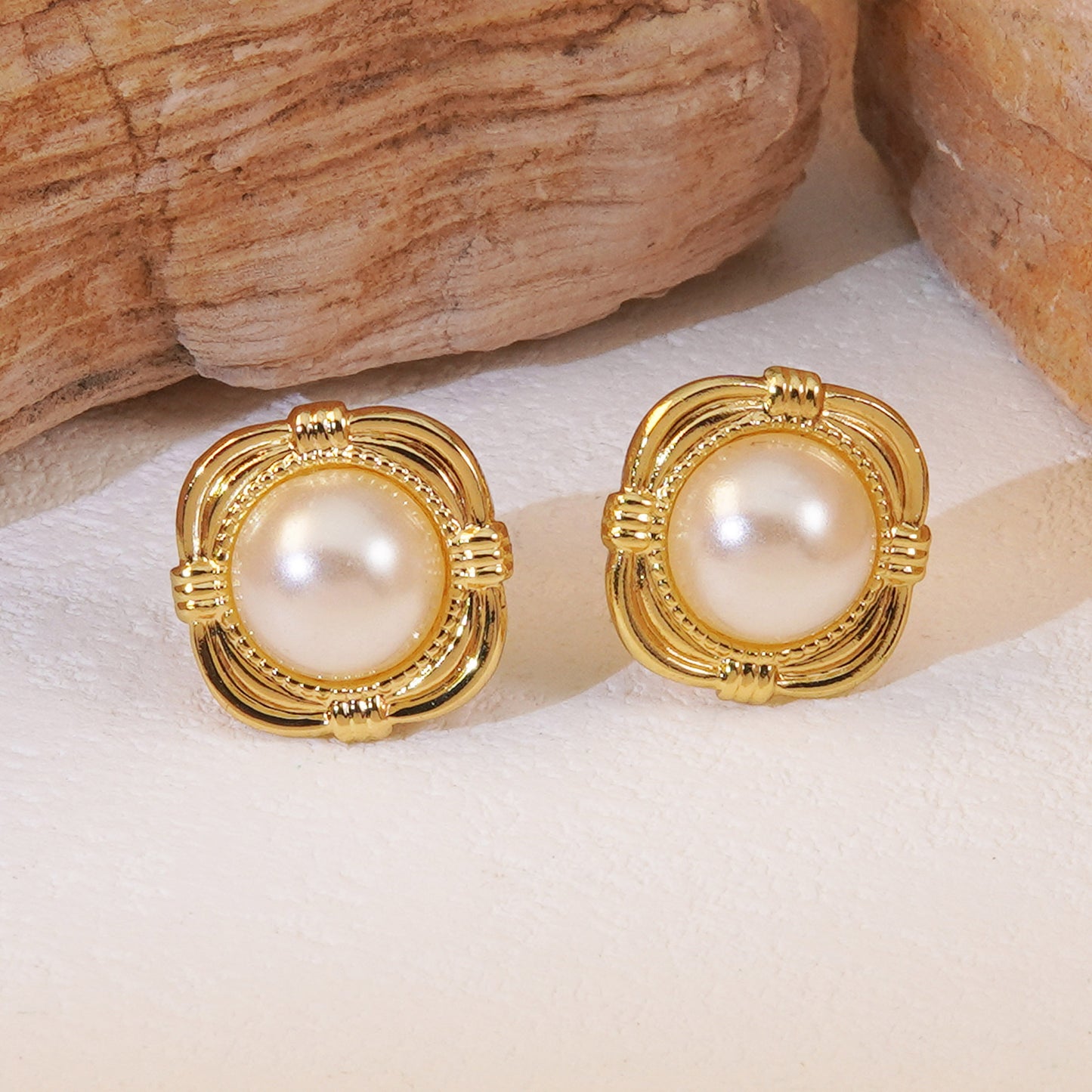 Elegant Business Square Geometric Plated Stainless Steel Earrings for Women
