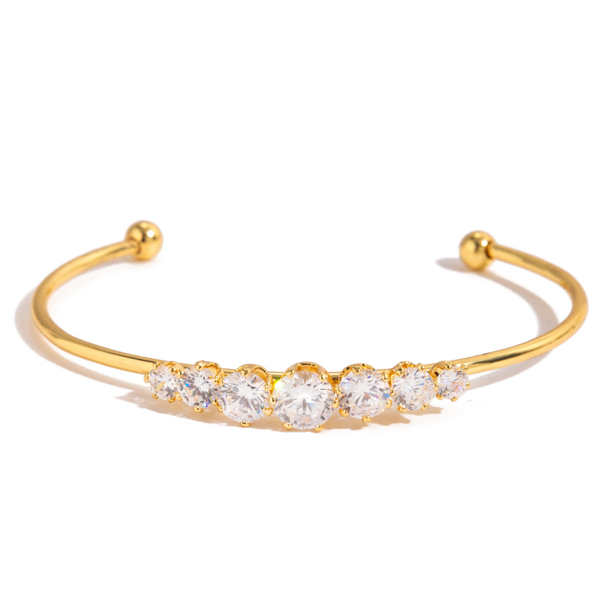 Pulsera Minimalista Geométrica de Titanio y Acero con Incrustaciones de Diamantes de Imitación para Mujer, Acero Inoxidable Hipoalergénico, Acabado Galvanizado