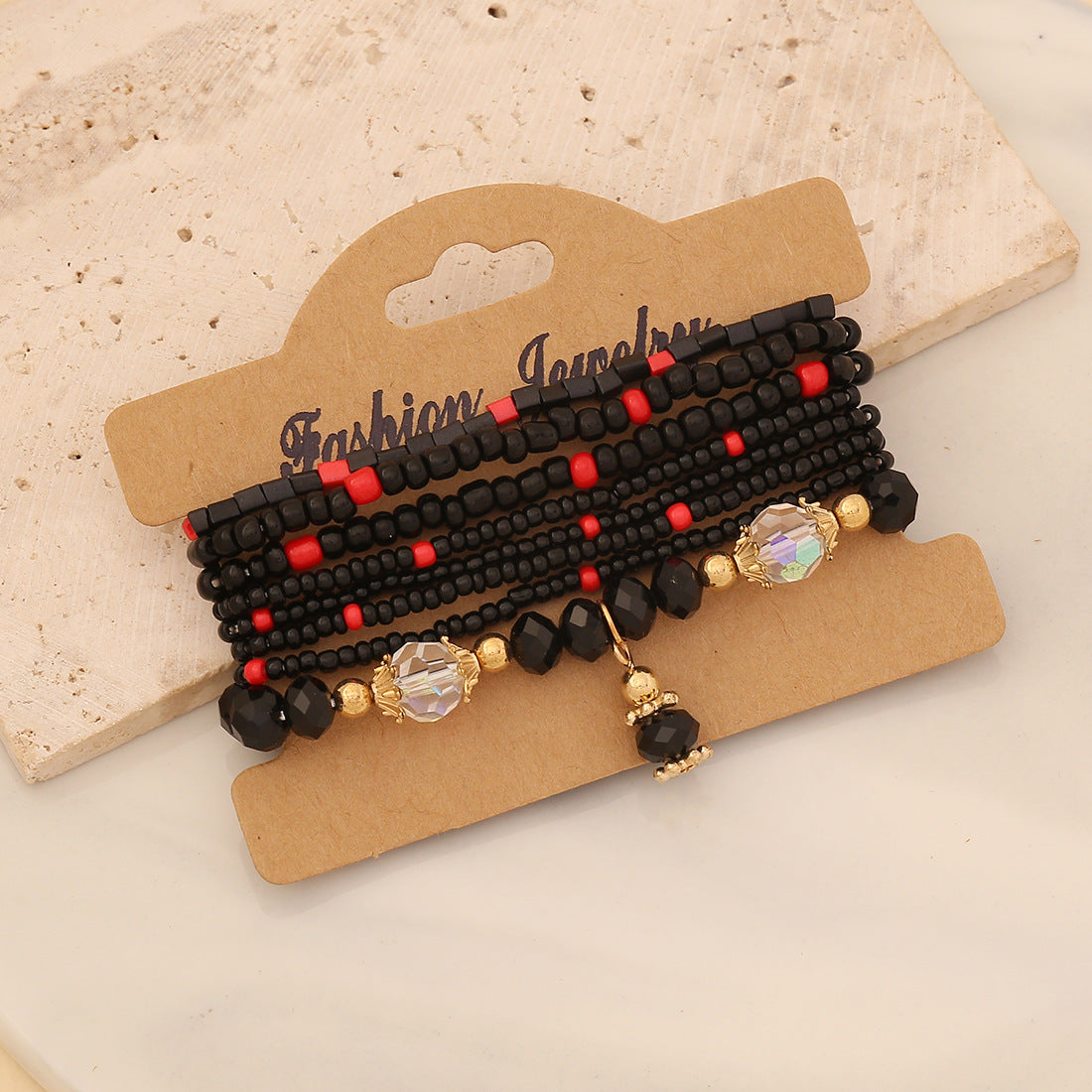 Bohemian Beaded Bracelet with Teardrop-Shaped Glass Beads for Women Handmade Fashion Jewelry