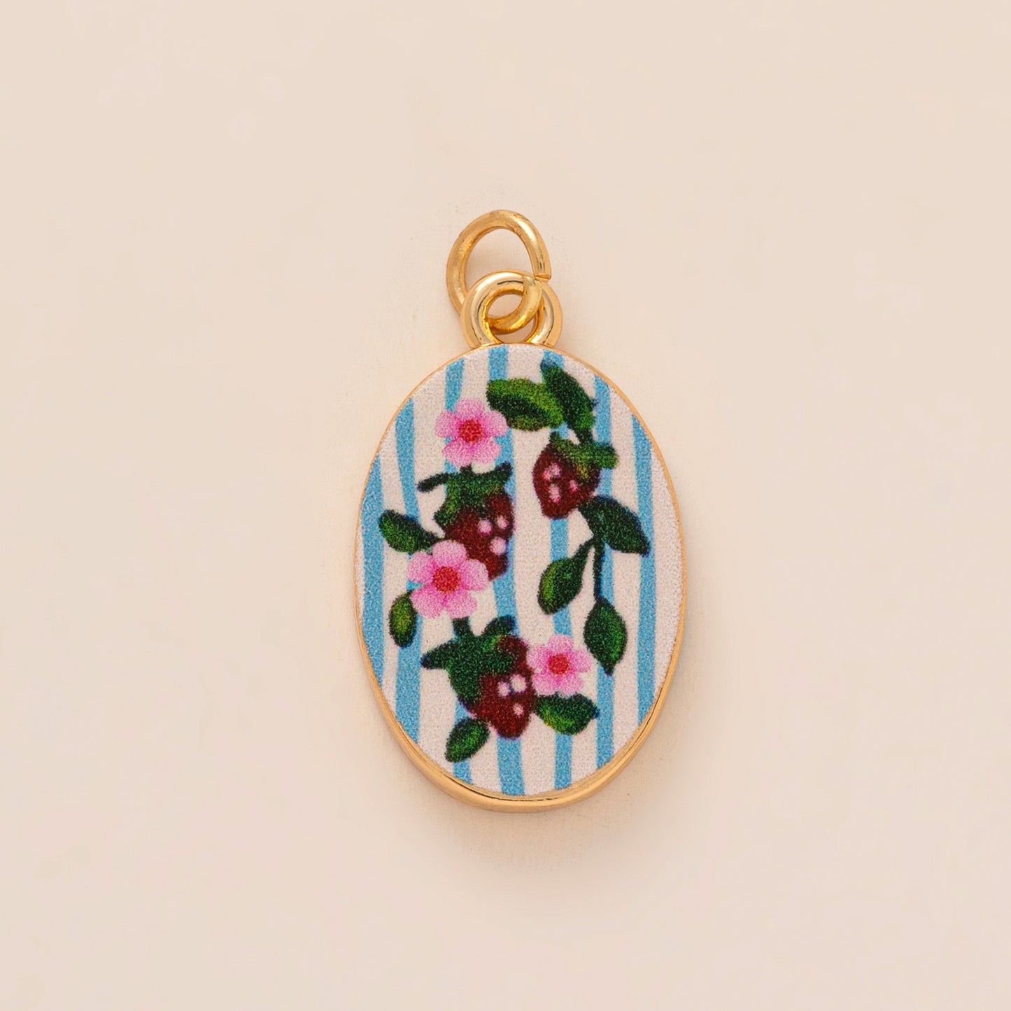 Sweet Floral Brass Plated Persimmon and Note Shoe Charm with Yellow Tulle Bow