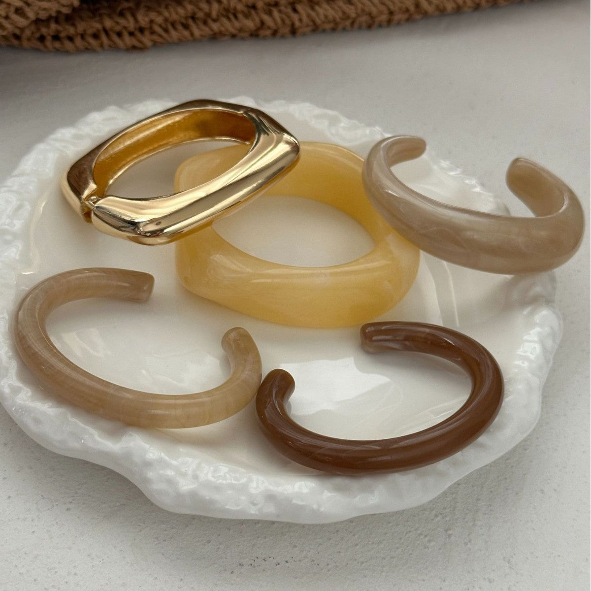 Geometric Acrylic Plated Bangle for Women