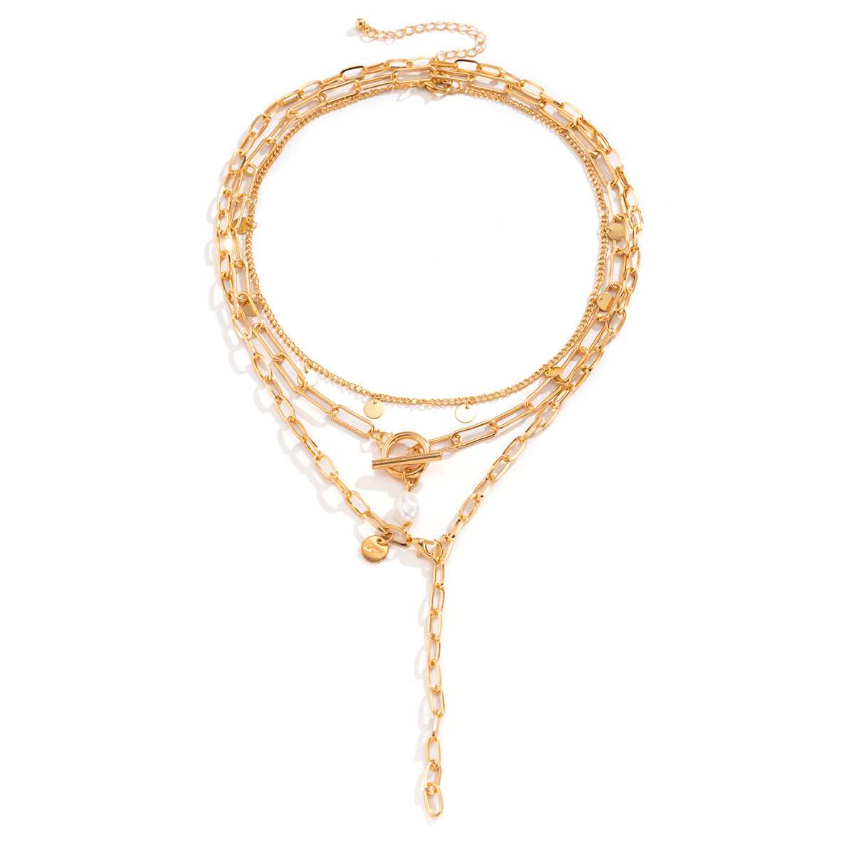 Collar Minimalista con Colgante de Aleación en Forma de Y con Borlas y Cadena Cruzada para Mujer