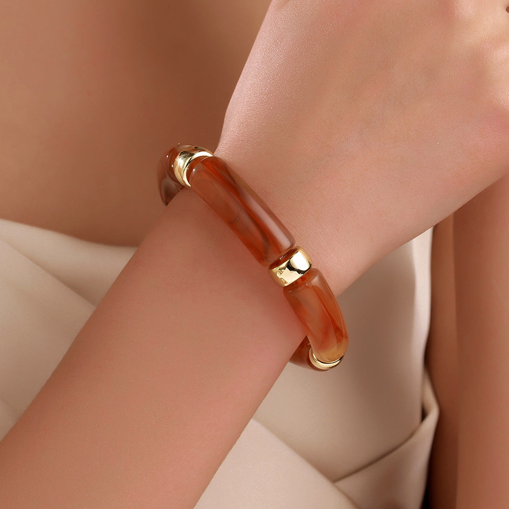 Geometric Marble Texture Acrylic Bracelet