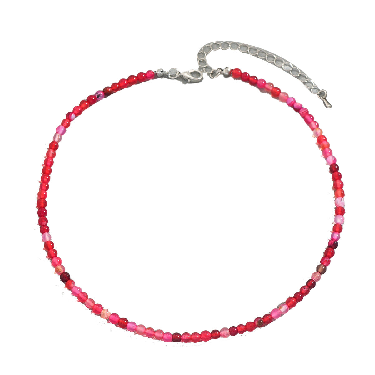 Collar colgante geométrico artístico vintage para mujer con cuentas de piedra natural tejidas a mano en cadena de bola redonda