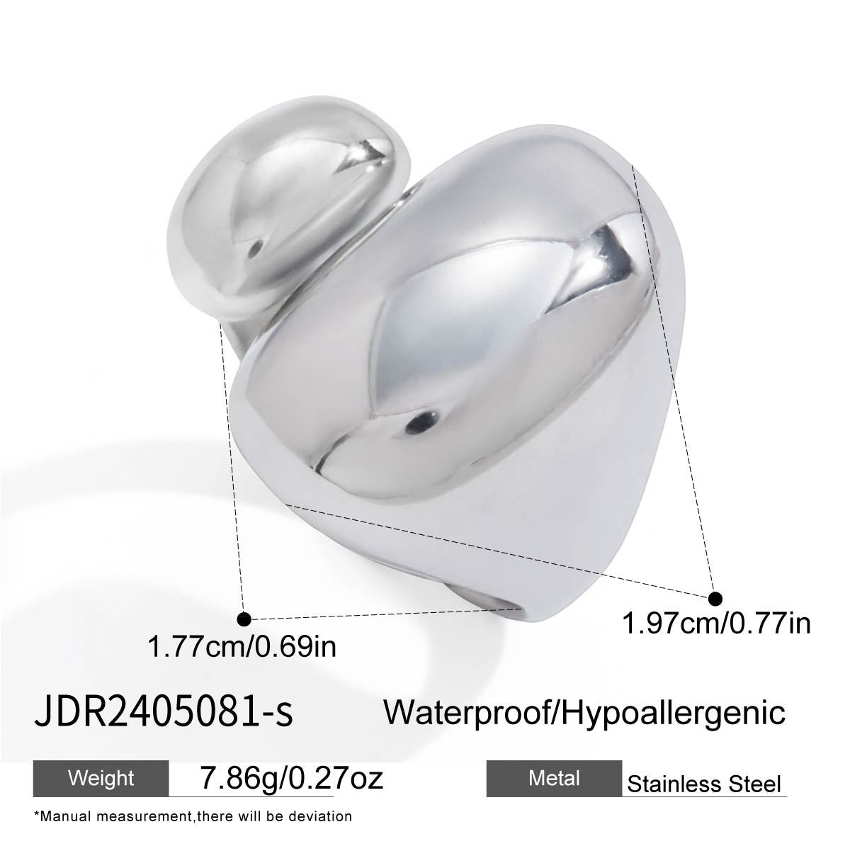 Elegant Geometric Stainless Steel and Titanium Steel Plated Bracelet Ring Set for Women
