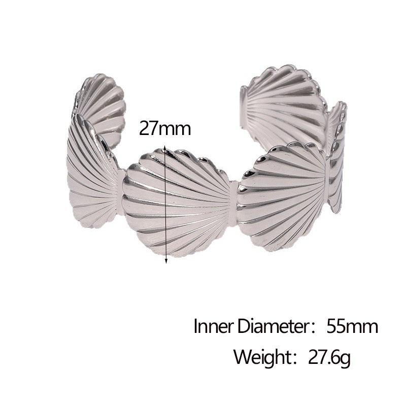 Bracciale Minimalista da Donna in Acciaio al Titanio Placcato Oro 18K, Gioiello Ipoallergenico Leggero in Acciaio Inossidabile