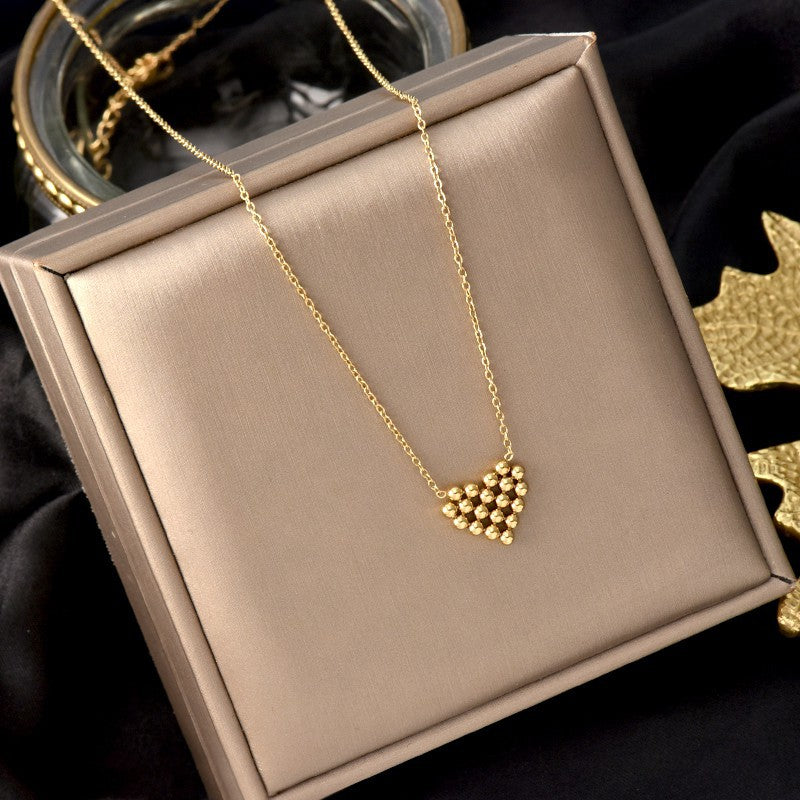 Collana Minimalista da Donna in Acciaio al Titanio Placcato Oro 18K con Cuore