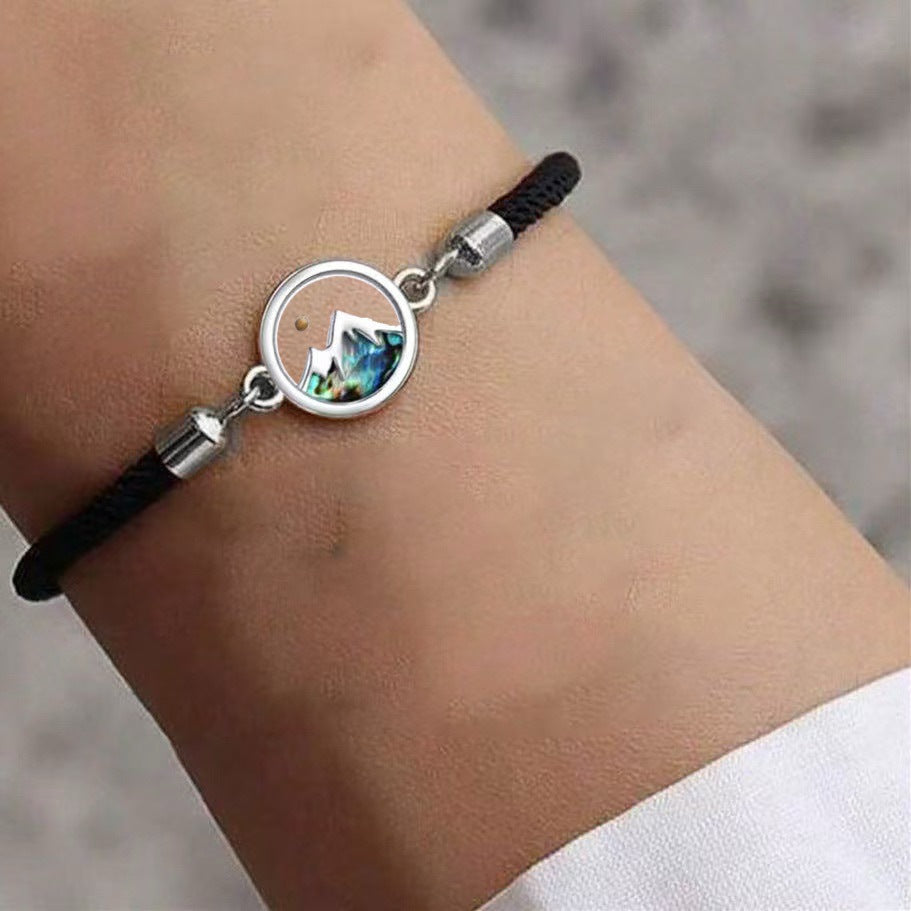 Braccialetto regolabile in stile etnico con nodo albero della vita e dettagli in acciaio inossidabile per uomo e donna