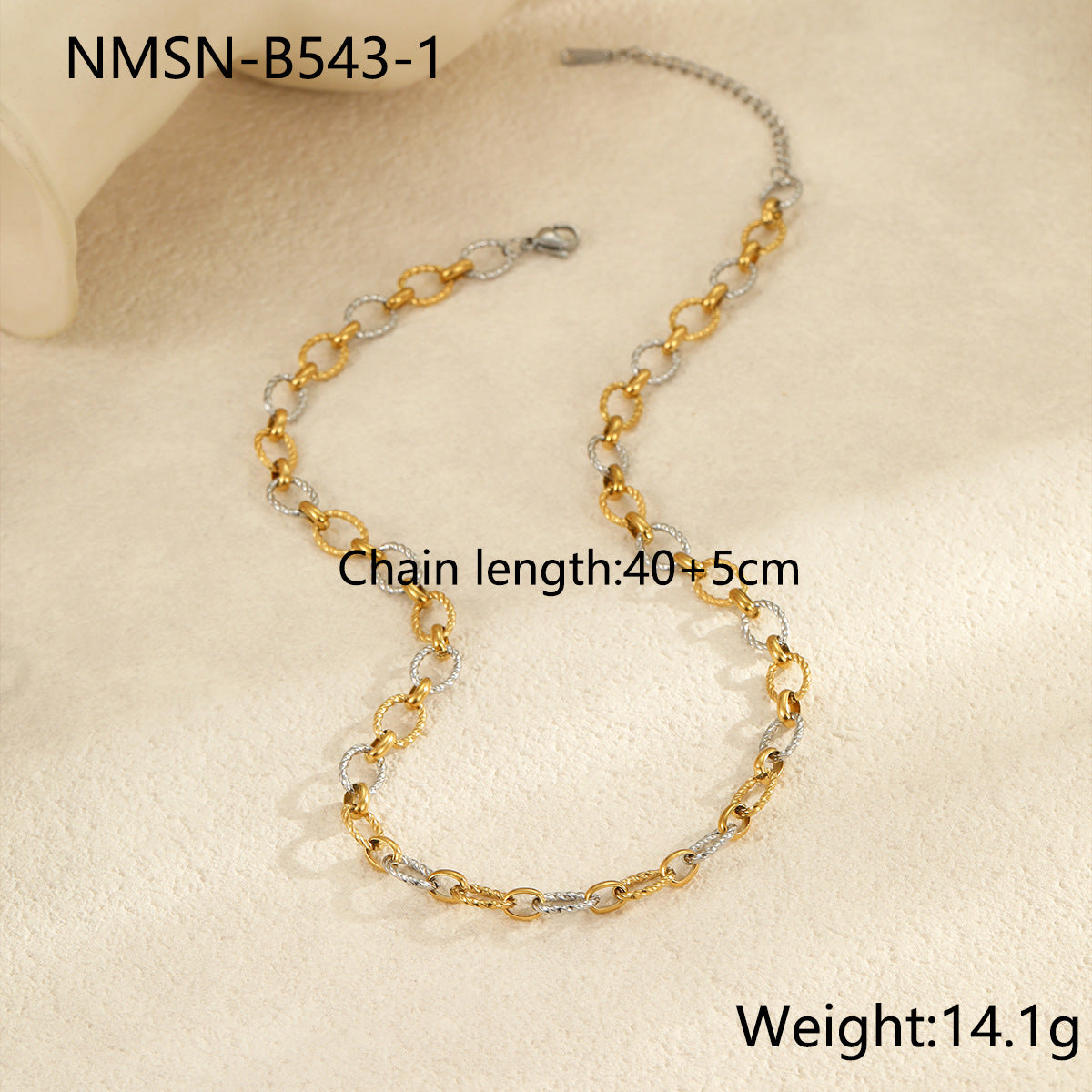 Fashionable Geometric Stainless Steel Plated 18K Gold Bracelet Necklace for Women