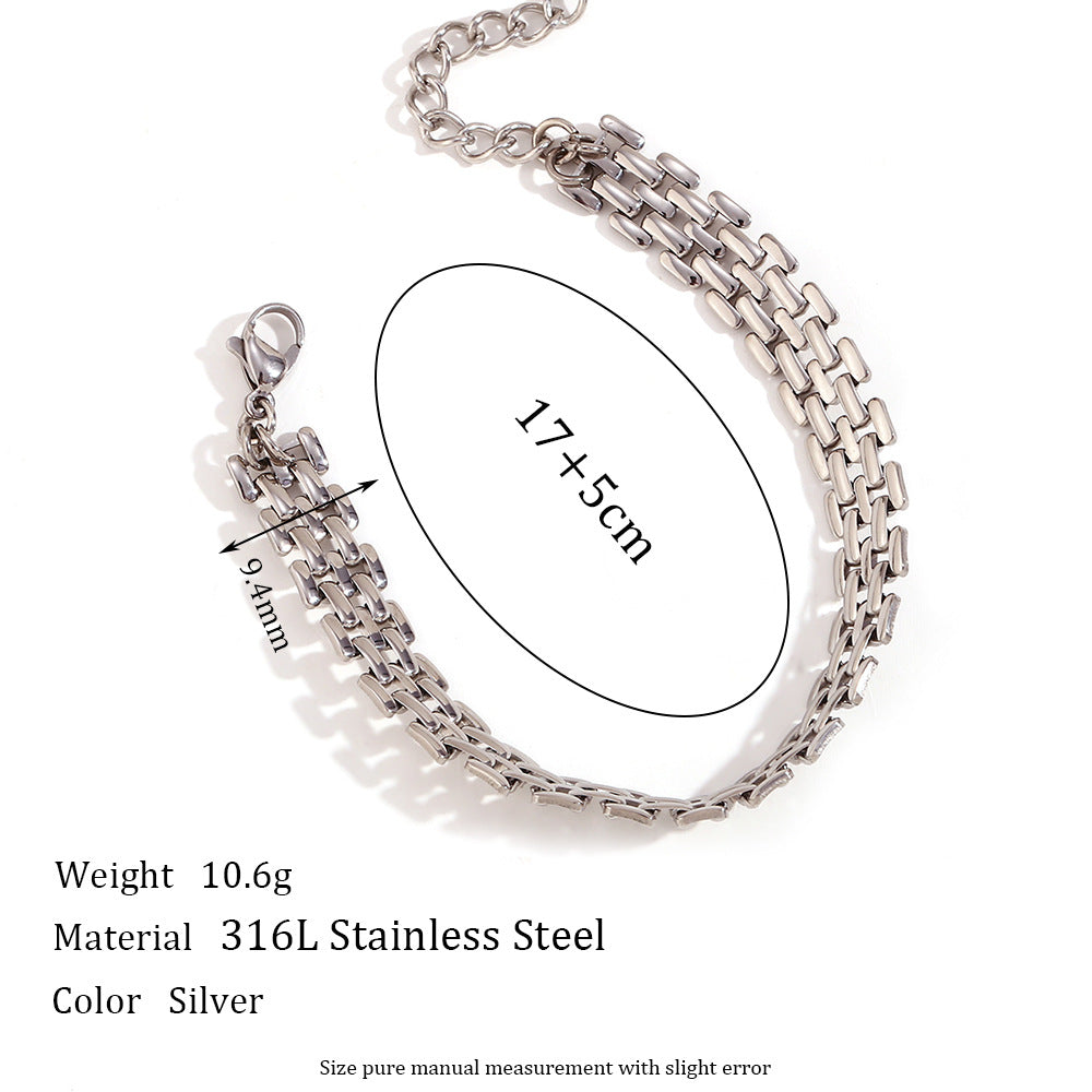 Fashionable Geometric Stainless Steel Plated 18K Gold Handmade Woven Necklace for Women