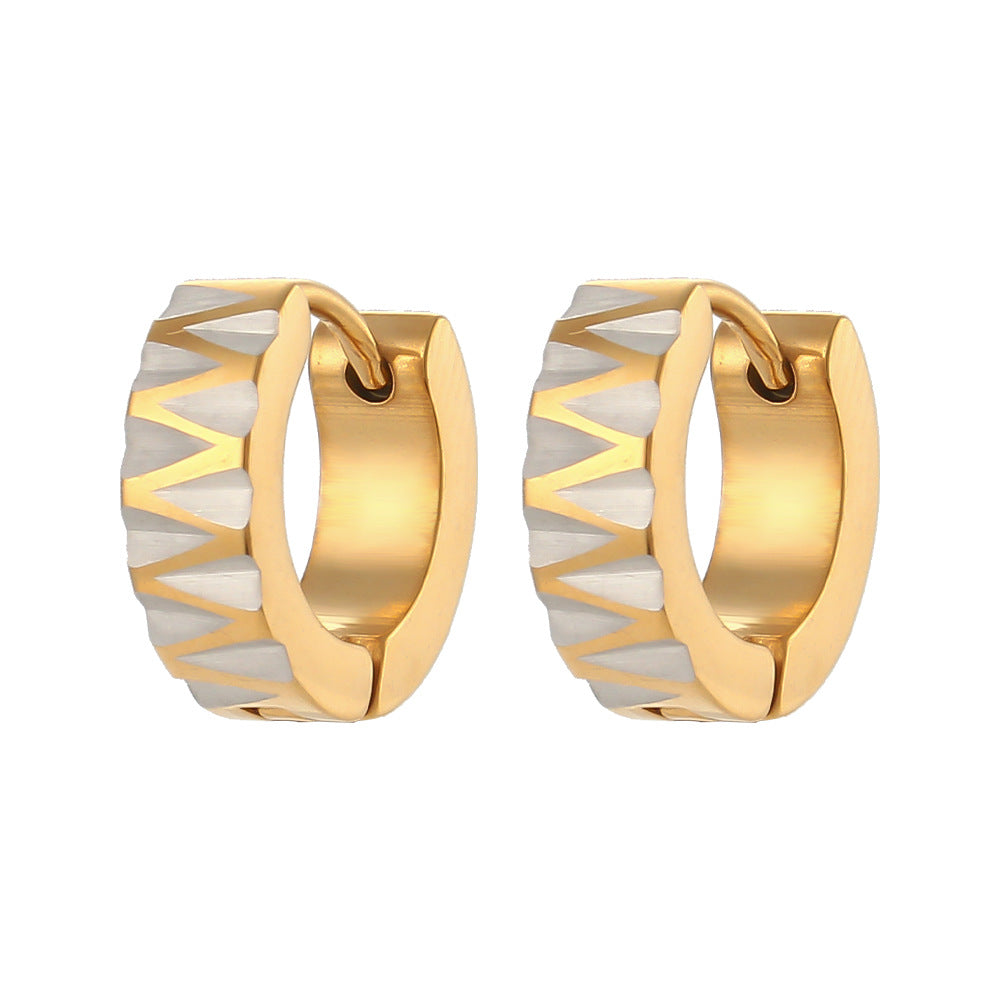 Minimalist Square Zirconia Earrings in Stainless Steel with 18K Gold Plating for Women
