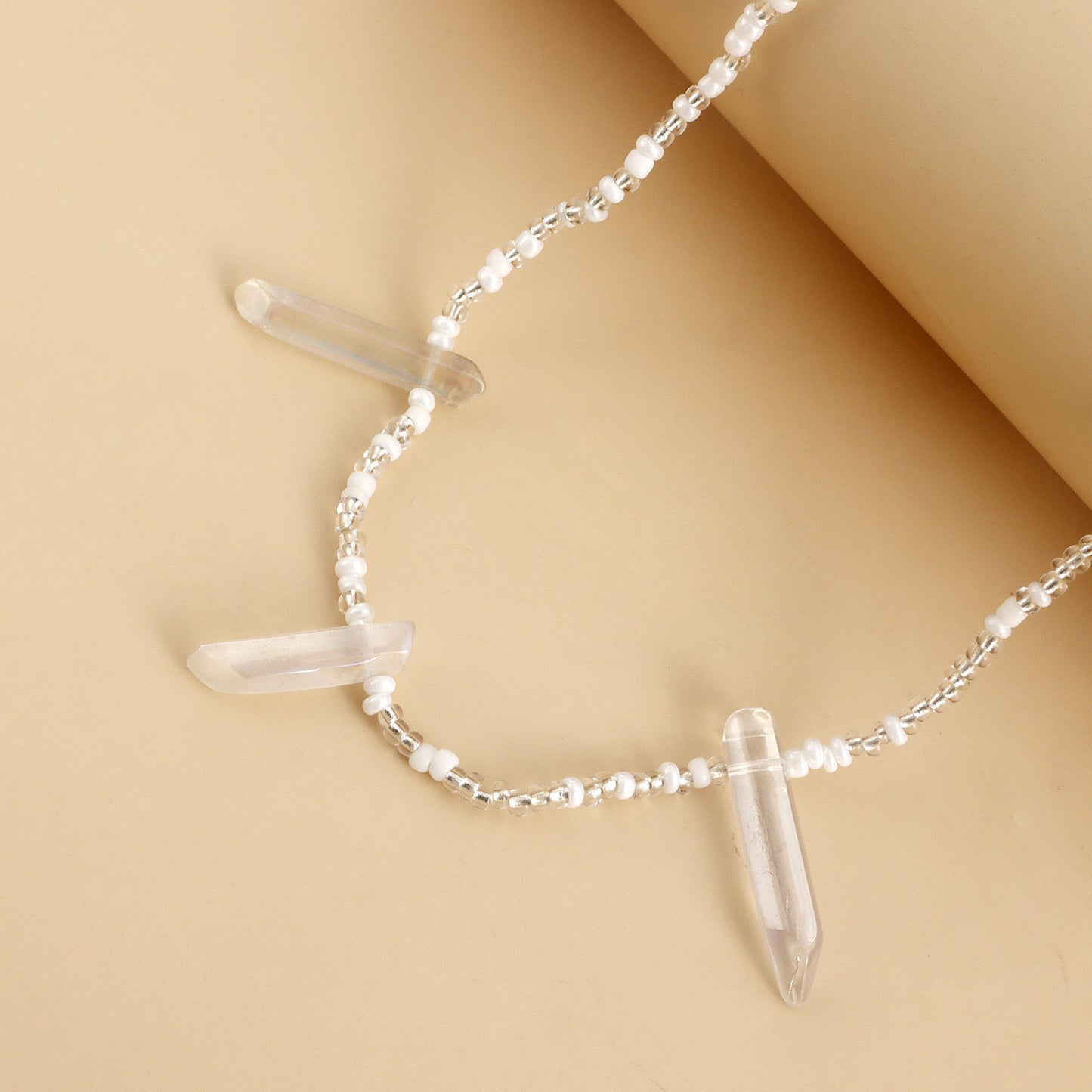 Minimalist Geometric Alloy Anklet for Women with Crystal Accents and Elastic Cord