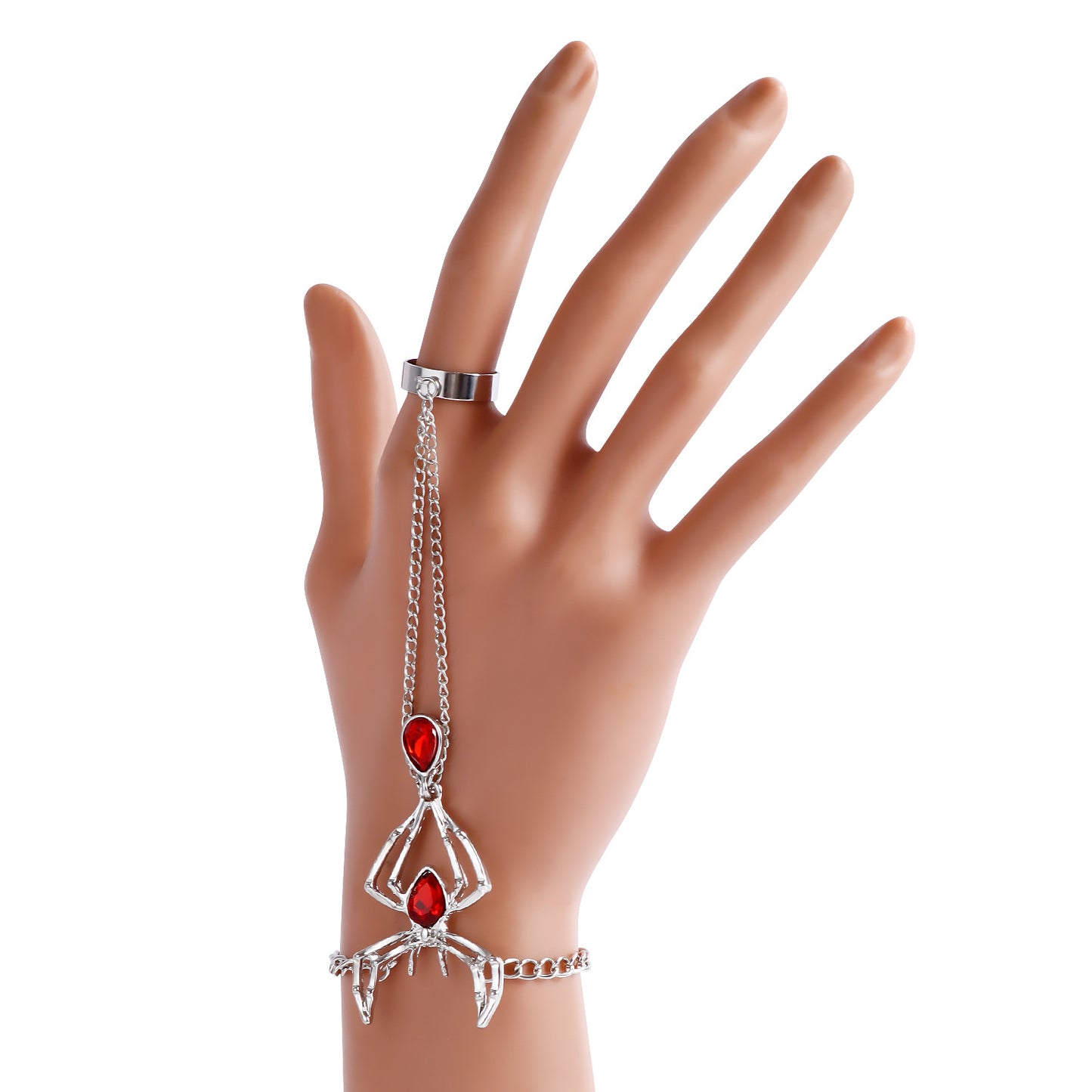 Vintage Geometric Arrow Open Ring Bracelet Set with Rhinestone Inlay and Plated Metal for Women