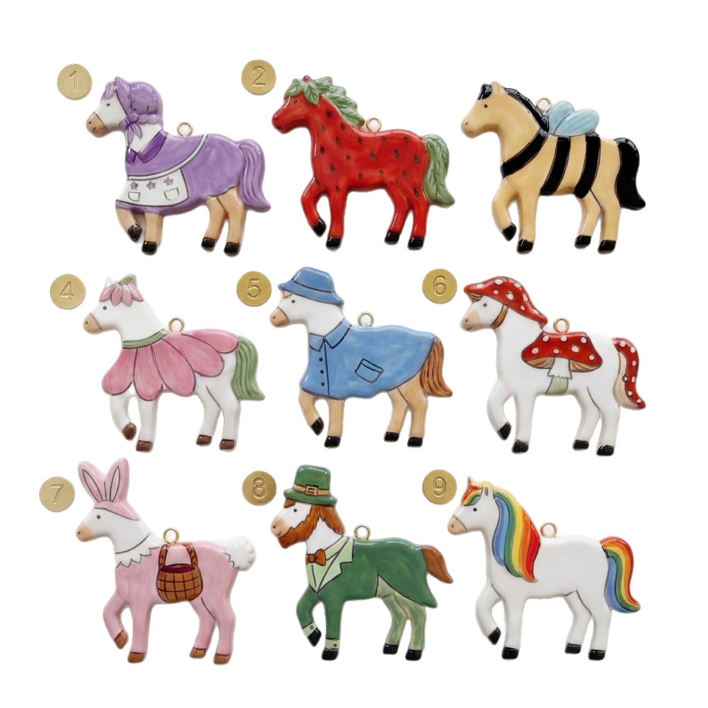 Vintage 18K Gold Plated Stainless Steel Horse Charm Bar PVD Plating DIY Pendant Accessory