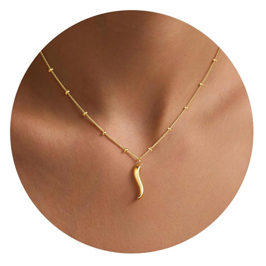 Minimalist Luxury Stainless Steel Ball Chain Necklace with Pendant for Women and Unisex