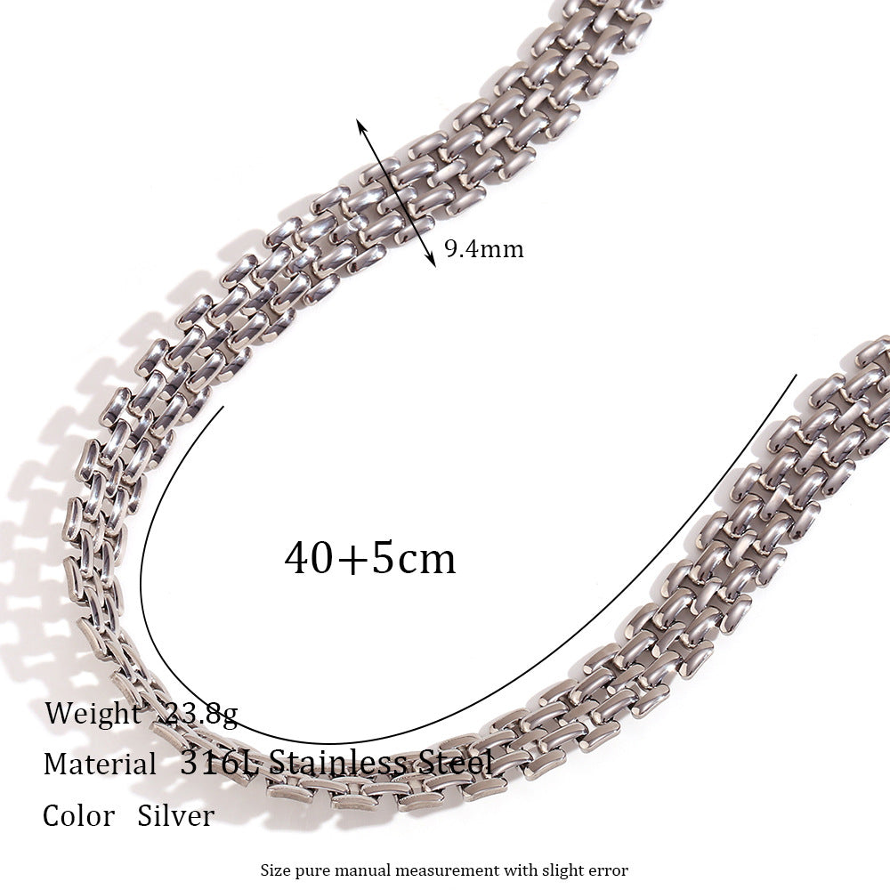 Fashionable Geometric Stainless Steel Plated 18K Gold Handmade Woven Necklace for Women